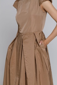 Rochie elegantă CHLOE cappuccino cu broderie - Img 8