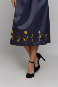 Rochie ELOWYN din satin bleumarin - Img 1