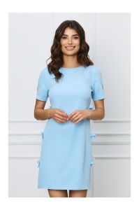 Rochie MBG bleu cu funde pe laterale