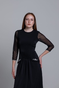 Rochie PURA neagra din triplu voal - Img 1