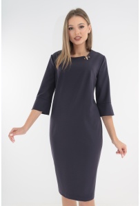 Rochie uni mov cu brosa aurie