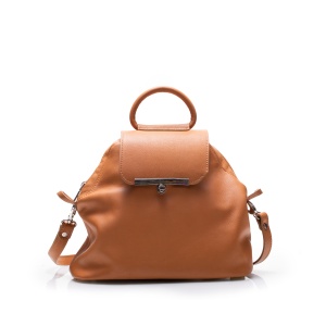 Rucsac convertibil damă din piele naturală - 4020 Cognac Box