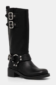 Steve Madden cizme femei, culoarea negru, cu toc drept