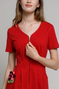 TIANNA 24 red dress with embroidery - Img 4
