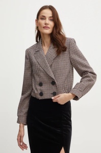 Armani Exchange sacou culoarea bej, cu doua randuri de nasturi, modelator, 6DYG16 YN2XZ