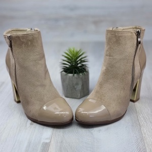 Botine Dama Cream Cu Toc Gros Esma - Img 4