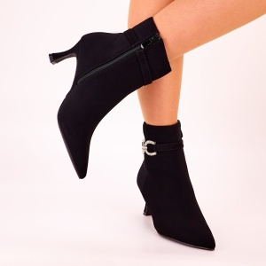 Botine Dama Negre Cu Toc Subtire Cosoris - Img 4