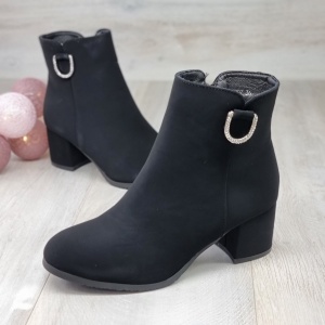 Botine Imblanite Damă Negre Cu Fermoar Clarice - Img 3