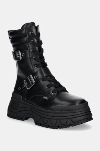 Buffalo botine Fusion Lace Up Biker femei, culoarea negru, cu platforma, 1622518-BLK
