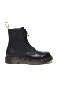 Dr. Martens cizme de piele 1460 Pascal Frnt Zip femei, culoarea negru, cu toc plat, DM32054001