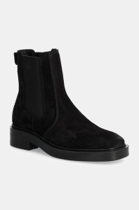Gant botine din piele intoarsa Fallwi femei, culoarea negru, cu toc plat, 29553724 G00