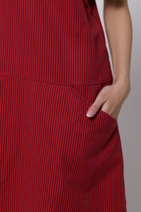 GENNY dress in fabric with red stripes and lace - Img 5