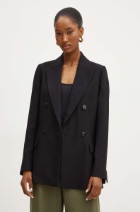 MAX&Co. sacou culoarea negru, cu doua randuri de nasturi, neted, 2428046034200