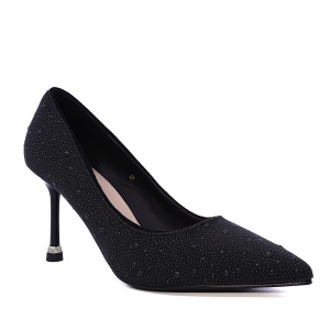 Pantofi stiletto femei Luca di Gioia negri cu perle 3847dp190n - Img 2