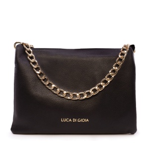 Poșetă tip plic supradimensionat pentru femei marca Luca di Gioia neagră din piele 245POSP24093N - Img 1