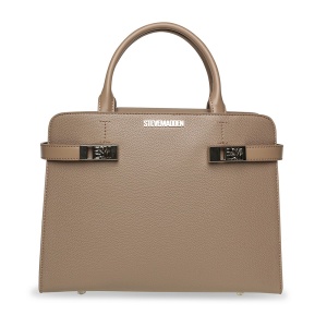 Poșetă tote femei Steve Madden Lorene taupe cu logo metalic 1668POSSBLORENETA - Img 1