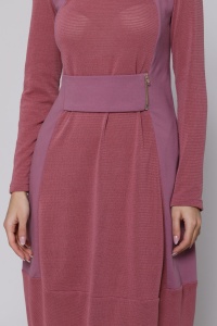 RAELYN midi dress in raspberry knit and plush - Img 8
