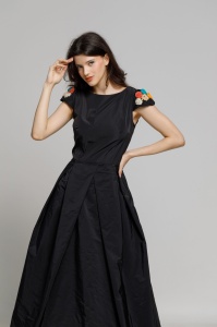 Rochie CHLOE neagra cu broderie