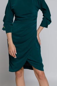 Rochie CRISTIANA verde cu drapaj - Img 3