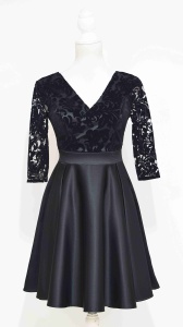 Rochie de ocazie din tafta neagra si broderie catifea Nuria - Img 5