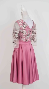 Rochie de ocazie din tafta roze si tiul brodat Ofelia - Img 4