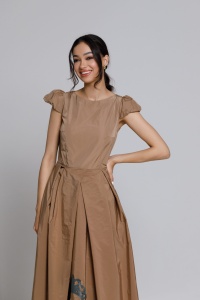 Rochie elegantă CHLOE cappuccino cu broderie - Img 3