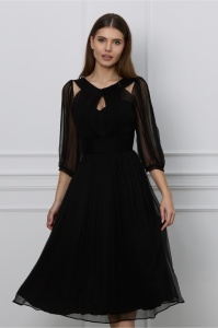 Rochie Leonard Collection neagra din matase