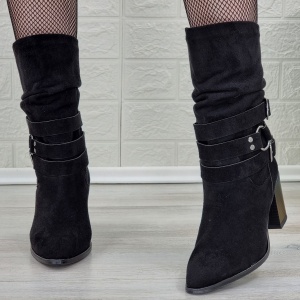 Botine Cu Toc Gros Dama Negre Cu Toc Akirra - Img 1