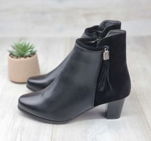 Botine Cu Toc Gros Dama Negre Cu Toc Halima - Img 1