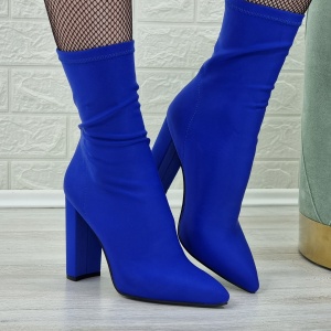 Botine Dama Albastre Cu Toc Gros Lillya - Img 4