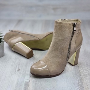 Botine Dama Cream Cu Toc Gros Esma - Img 5