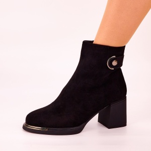 Botine Dama Negre Cu Toc Gros Capa - Img 1