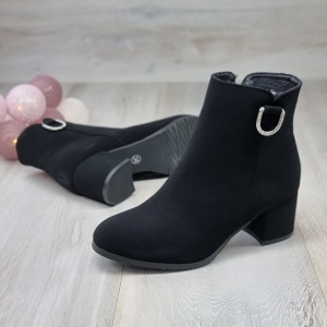 Botine Imblanite Damă Negre Cu Fermoar Clarice - Img 4