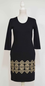 Compleu elegant negru cu broderie Otilia - Img 2