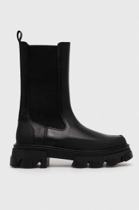 Dkny ghete chelsea de piele Jonie femei, culoarea negru, cu platforma, K3366233