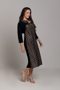 ELOWYN dress in black lace and triple veil - Img 6