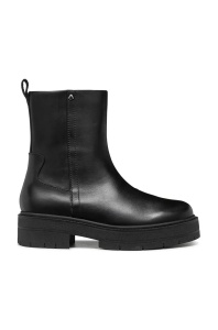 Geox cizme de piele D SPHERICA EC7 A femei, culoarea negru, cu toc drept, D36VDA 00043 C9997