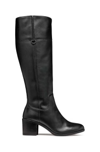 Geox ghete de piele D NEW ASHEEL femei, culoarea negru, cu toc drept, D46FSA 00043 C9999
