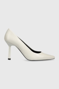 HUGO stilettos de piele Katniss Pump 90 culoarea gri, 50504354