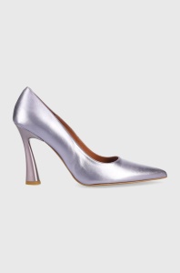 Jonak stilettos de piele DABATE CUIR METALLISE culoarea violet, 3400175