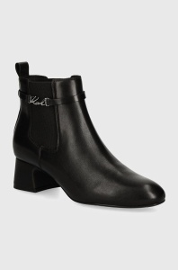 Karl Lagerfeld ghete chelsea de piele BONNIE femei, culoarea negru, cu toc drept, KL30344