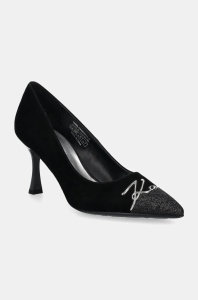 Karl Lagerfeld tocuri din piele intoarsa SIENNA culoarea negru, KL32702
