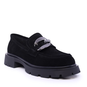 Pantofi tip loafer femei Luca di Gioia negri din piele întoarsă 1298DP2061VN - Img 2