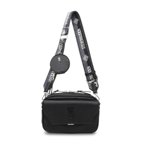Poșetă crossbody femei Steve Madden Light neagră cu logo frontal 1668POSSBLIGHTN