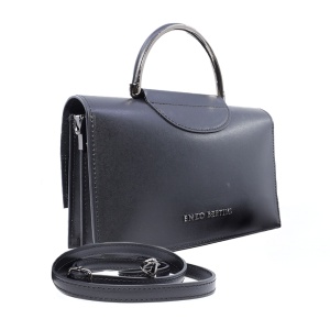 Poșetă satchel femei Enzo Bertini neagră din piele 154POSP3204N - Img 2