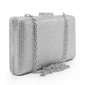 Poșetă tip clutch femei Benvenuti argintiu cu ștrasuri 290PLS11179AG - Img 2