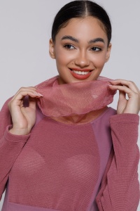 RAELYN midi dress in raspberry knit and plush - Img 4