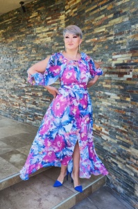 Rochie 2136 flori Fany Lux
