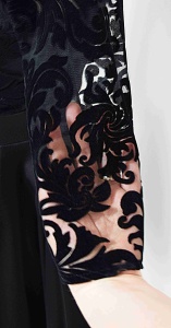 Rochie de ocazie din tafta neagra si broderie catifea Nuria - Img 3