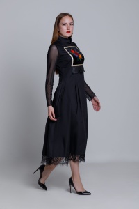 Rochie DREAM neagra cu broderie - Img 2